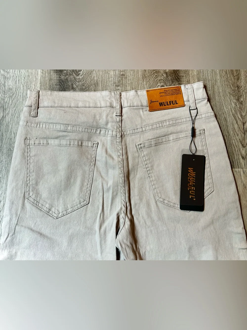 Men’s Grey Distressed Skinny Stretch Denim by WULFUL; Size 32 -NWT Discontinued!